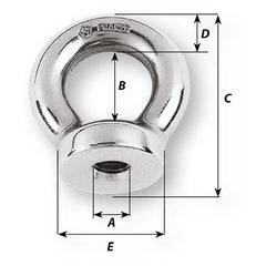 Wichard 12mm Eye Nut - Thread M12 x 175mm [06366]