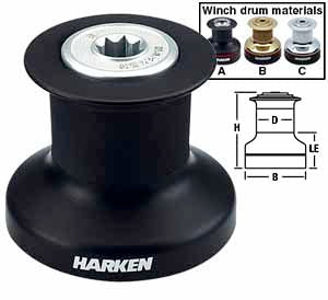 Harken 8 Single Speed Winch Chrome Drum